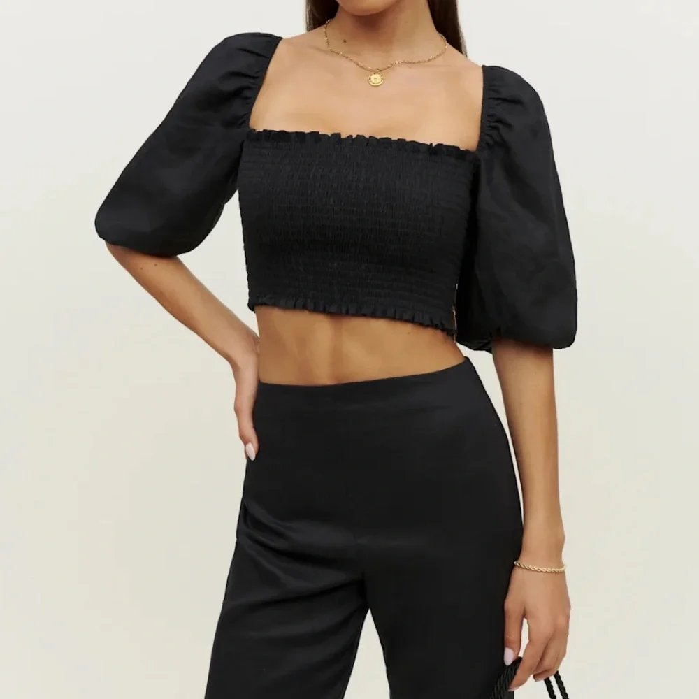 Reformation Scarlett Linen Two Piece Black - Size 2